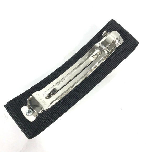 Auth Salvatore Ferragamo logo rose ribbon rhinestone Hair accessories Barrette main image 4